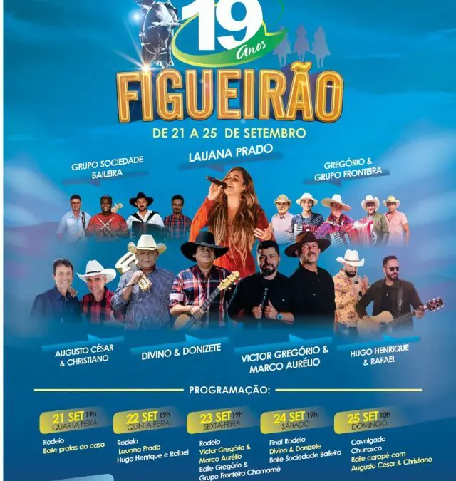 Um animado show sertanejo em um rodeio, com artistas no palco e uma multidão entusiasmada.