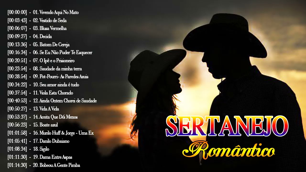 Capa do Álbum Sertanejo Romantico com elementos de guitarra e estrada