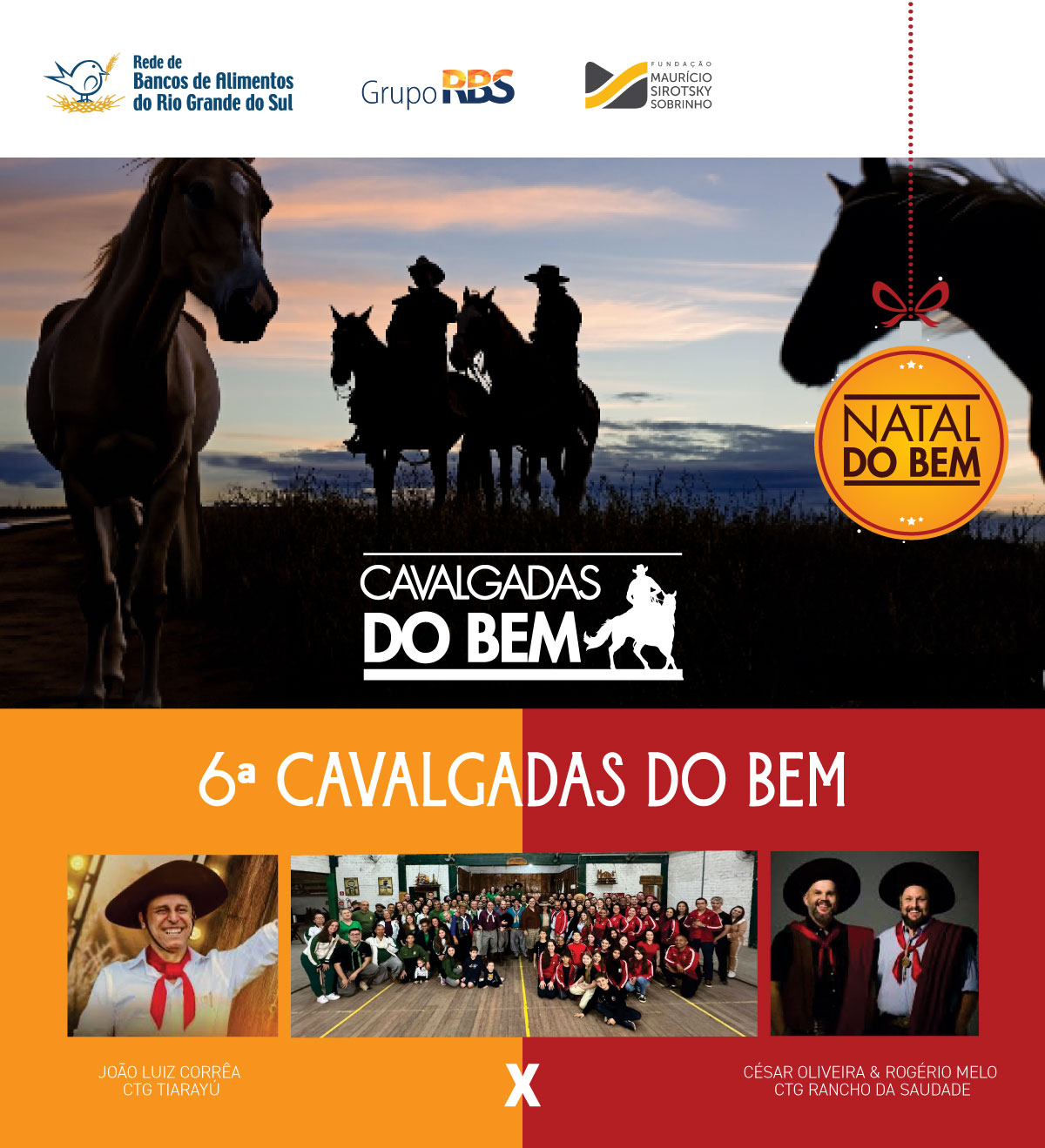 Família participando de uma cavalgada, rodeada por um cenário rural e paisagens de tirar o fôlego.