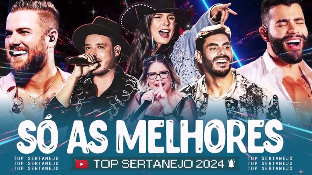 Capa do Mix Sertanejo 2025 com diversos artistas sertanejos em destaque.