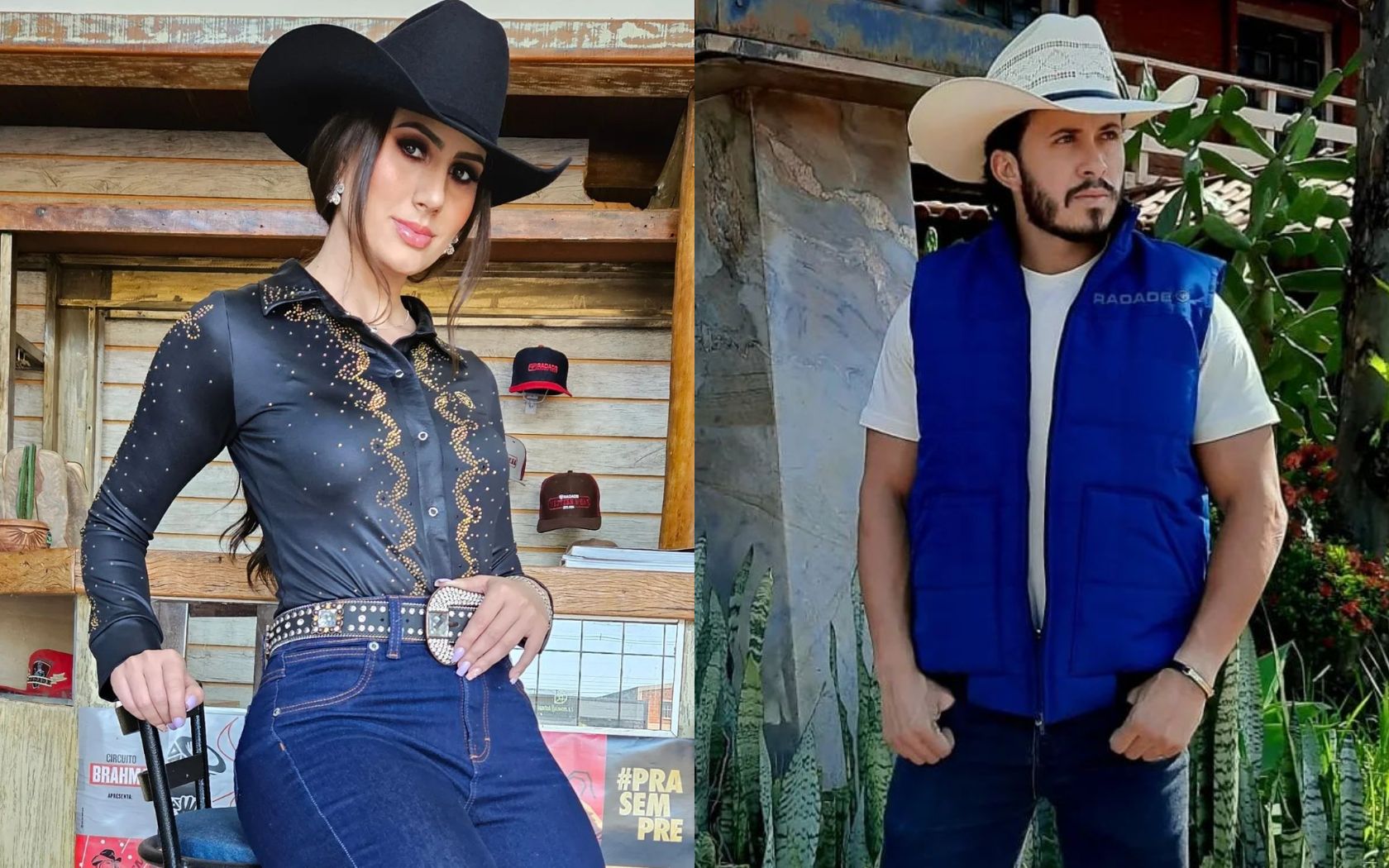 Roupas e Acessórios Country em uma exibição estilosa