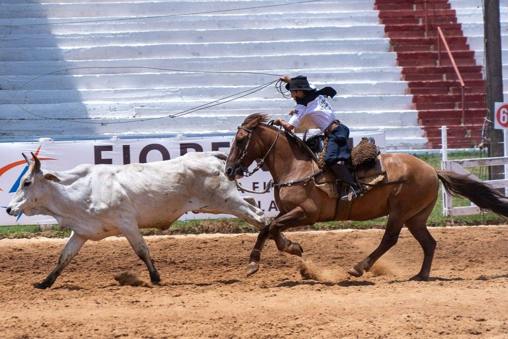 Cavaleiro em um rodeio na Finlândia, mostrando a essência da cultura country.