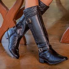 Bota Feminina Montaria Dara Couro Legítimo - Preto