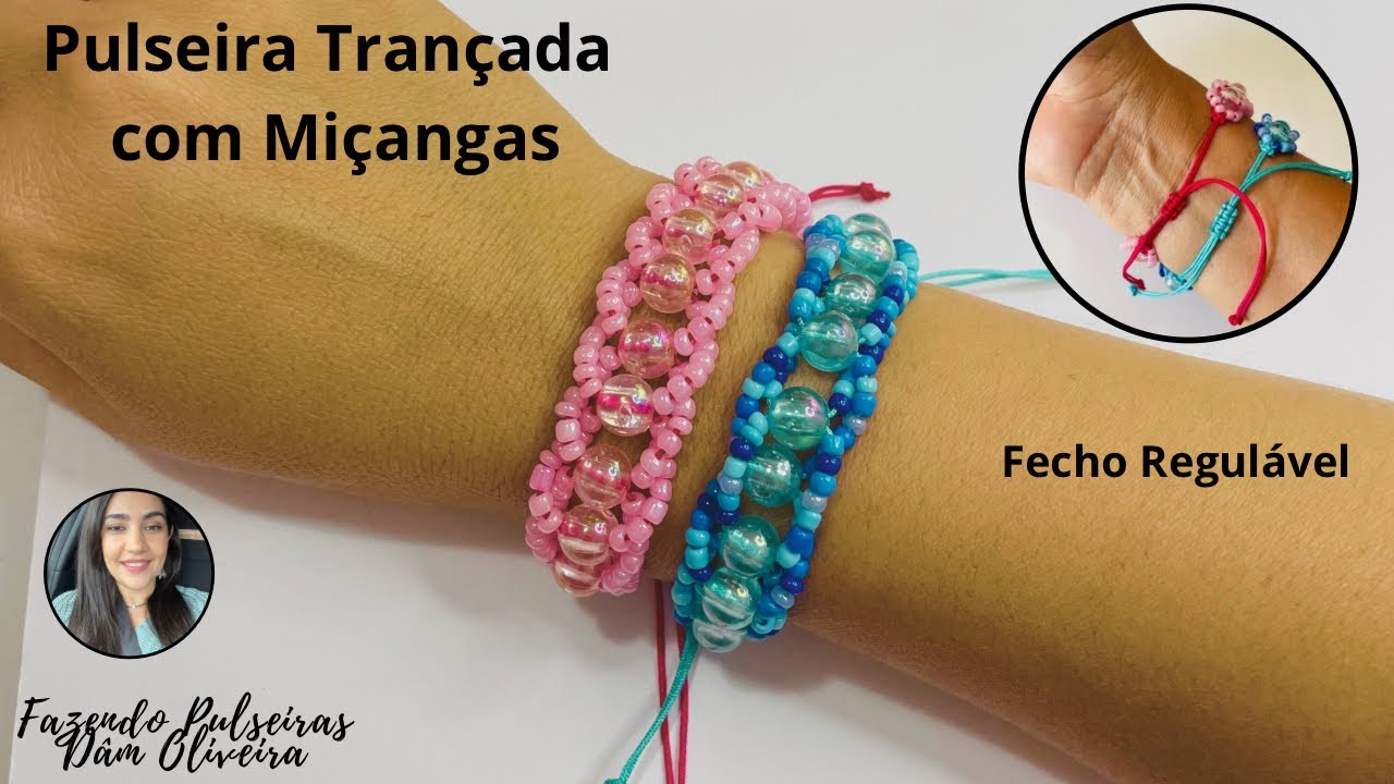 COMO FAZER PULSEIRA DE MIÇANGAS TRANÇADA | PASSO A PASSO