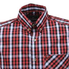 Camisa Xadrez Masculina Manga Curta Vermelho Os Vaqueiros 33370