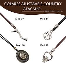 Kit Atacado C/10 Colares De Couro Country Ajustáveis Revenda Varios Modelos Para O Seu Estilo