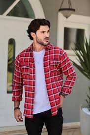 Camisa Xadrez Flanelada Manga Longa Masculina Revanche Castro XADREZ VERMELHO
