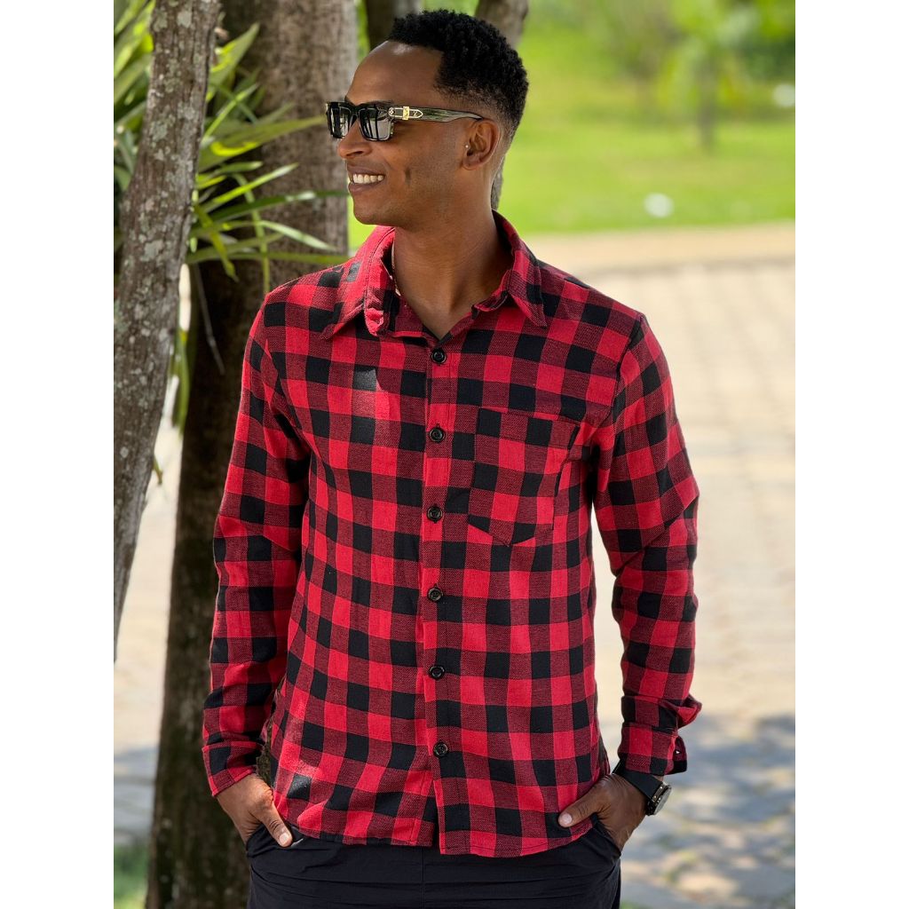 Camisa Xadrez Masculina Lenhador Manga Longa Flanelada