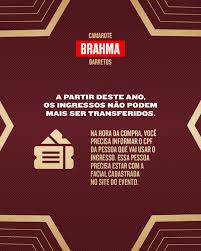 ATENÇÃO, BARRETOS! 🚨 A partir deste ano, os ingressos do Camarote Brahma serão intransferíveis! Para garantir sua compra na Pré-venda Sicoob, no dia 20/02, é obrigatório realizar o pré-cadastro. 🎟 Máximo de