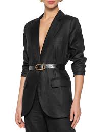 Cinto Feminino Couro Com Fivela Grande - Preto '2ESSENTIAL
