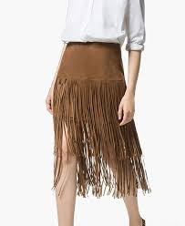 Saia country longa com franjas
