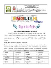 7ano - June Parties English Project | PDF