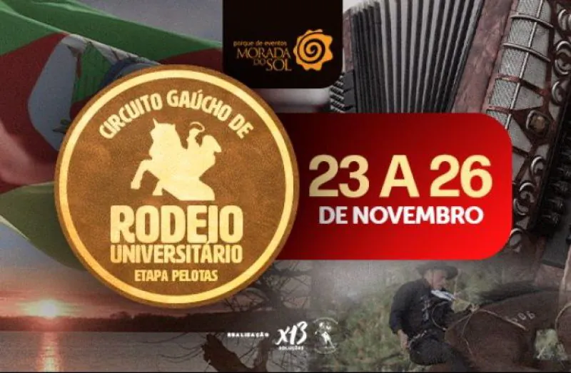 Imagem de um rodeio universitário em Pelotas