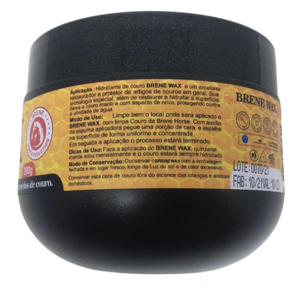 Creme de sol para couro Brene Horse, ideal para proteger e dar brilho a itens country.