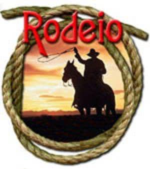 Montador em ação durante um rodeio, representando a tradição country.
