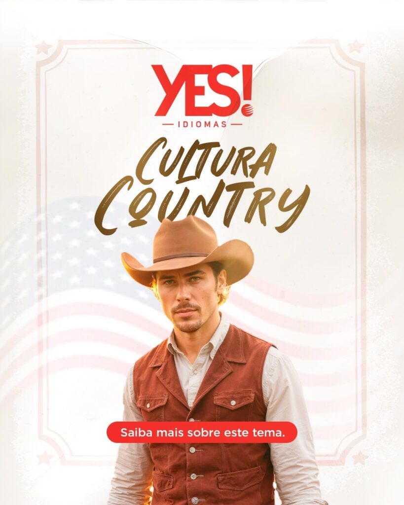 Um grupo de pessoas vestindo roupas típicas do estilo country, rodeados pela natureza e em um ambiente rural.