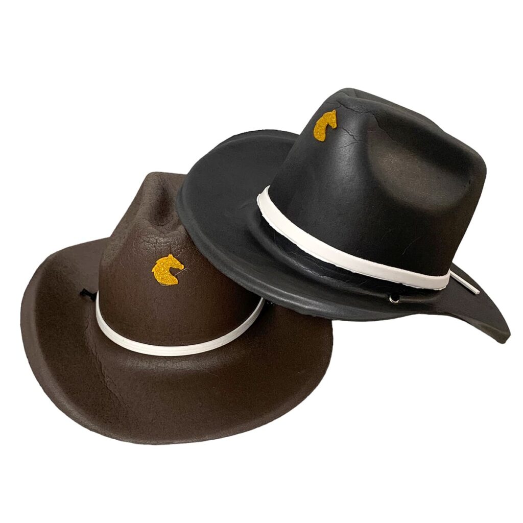 Chapéu cowboy infantil liso em EVA, representando a cultura country.