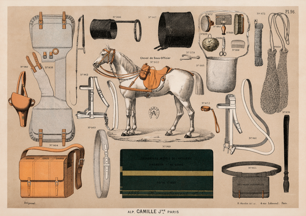 Equipamentos de equitação em um cenário country