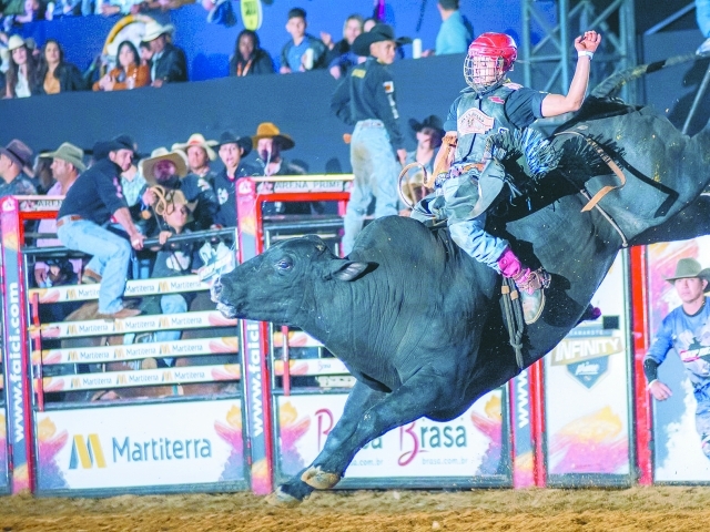 Montarias em touros e cavalos durante o rodeio na FAICI 2024