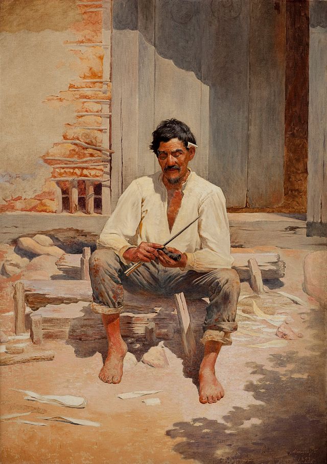 Um cenário típico da cultura caipira, com uma fazenda, e elementos tradicionais como cariocas, modas de viola e comidas típicas.