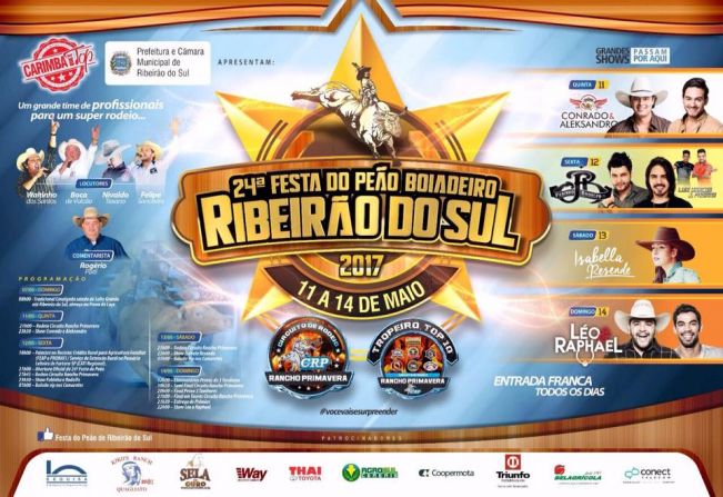 Celebração da Festa do Peão em Ribeirão do Sul, destacando a cultura country com rodeios e música ao vivo.