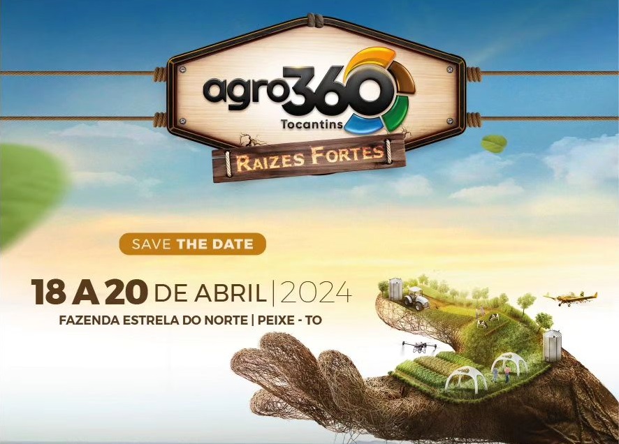 Feira de Agronegócio 360° Tocantins 2024 com destaque para produtos e tecnologias do setor rural.