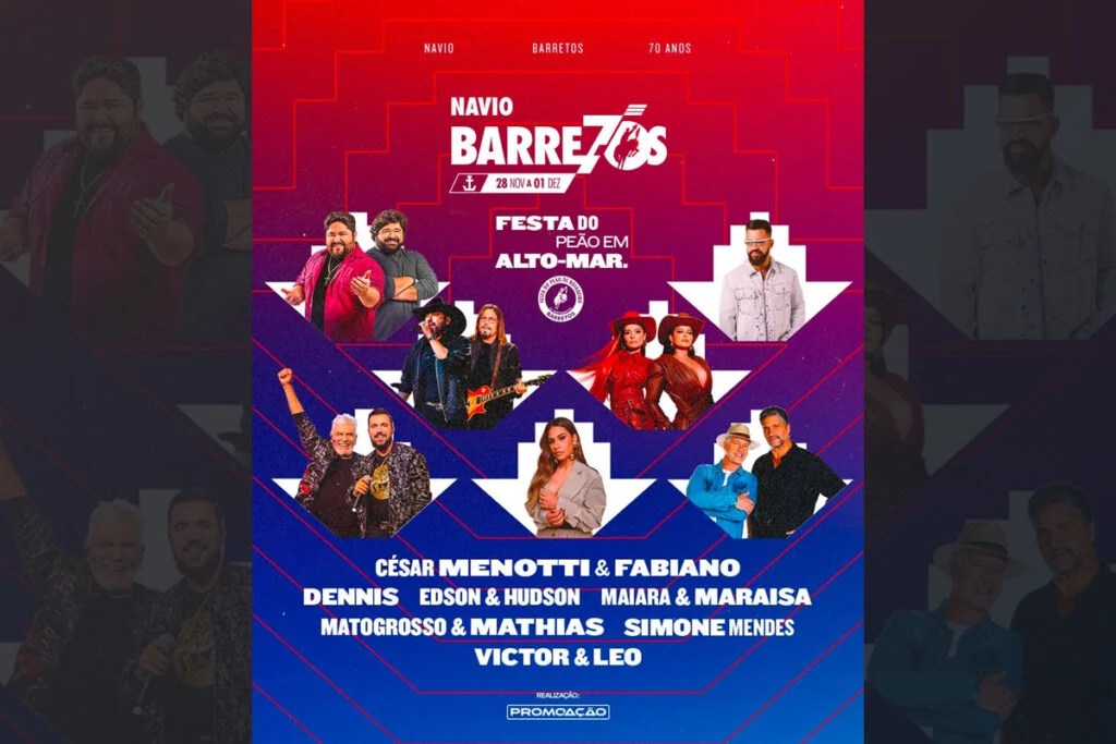 Festa de Peão de Barretos com artistas country em um evento especial.