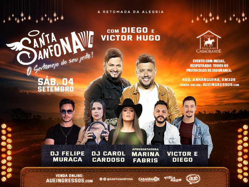 Público animado em evento sertanejo, com decoração típica e atmosfera festiva.