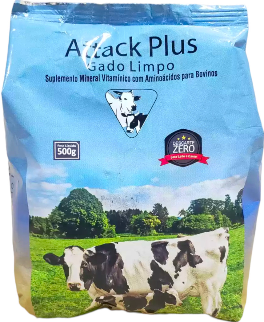 Pacote de ração Attack Plus Gado Limpo 500g da Agronese