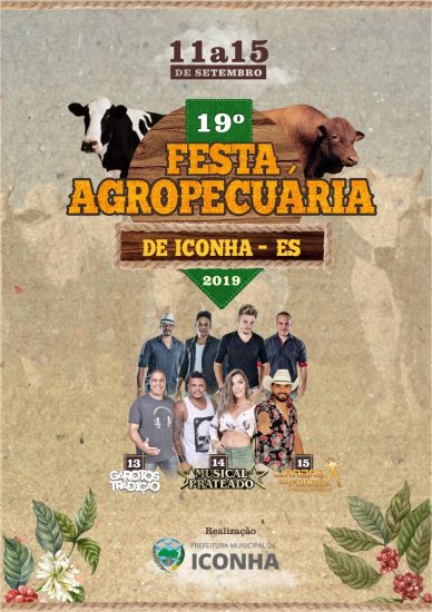 Capa de festa agropecuária com elementos country