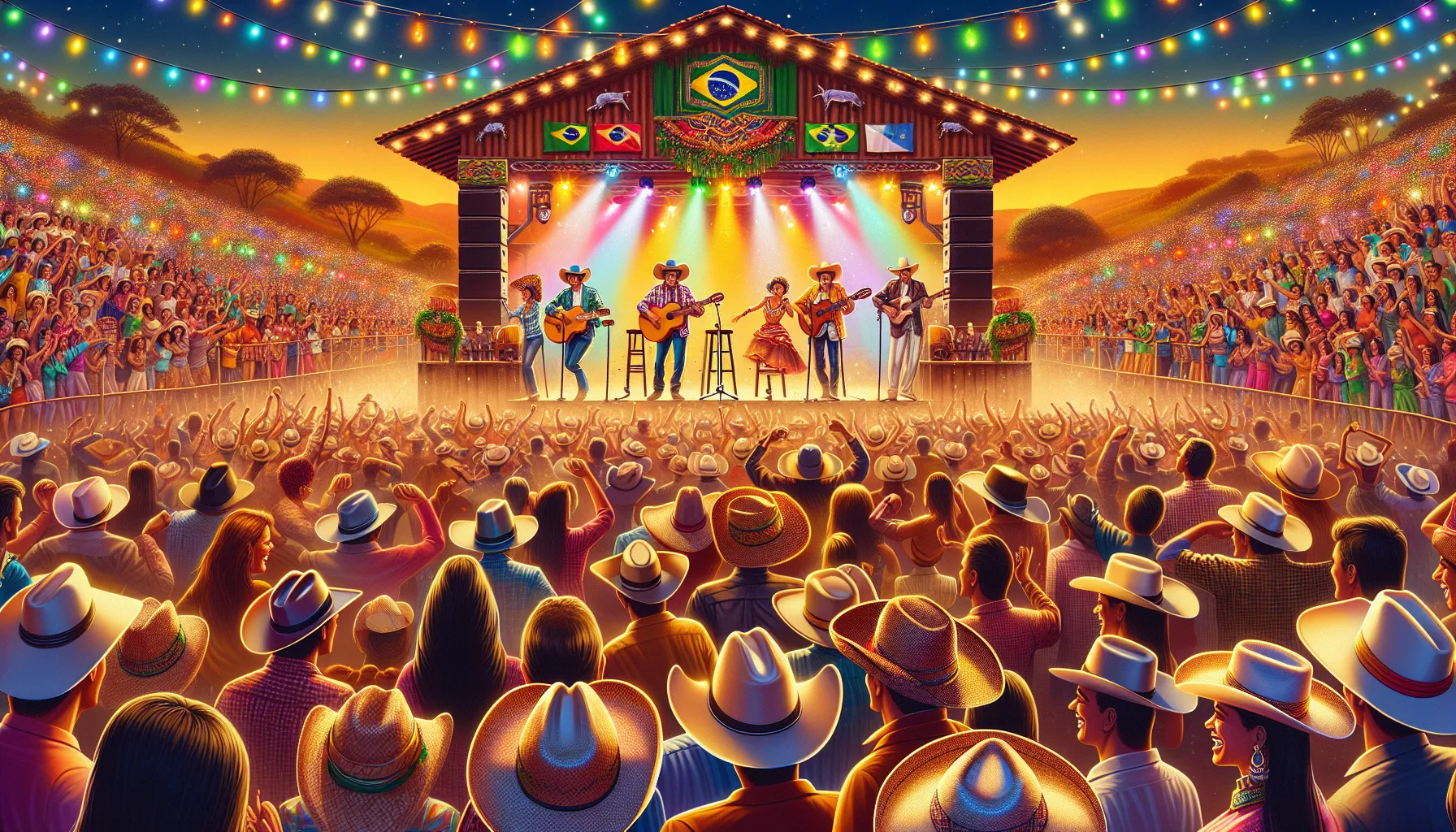 Cultura sertaneja representando as tradições e costumes do interior do Brasil