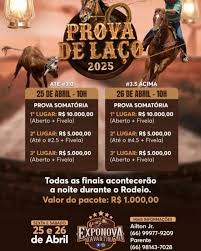 Bora 25 e 26 de Abril Prova de Laço @exponovanx !!! > Dia 25 Prova Até #3 💰20.000,00 em 💰 > Dia 26 Prova #3.5 Acima 💰20.000,00 em 💰 Informações @ailtonvrjr 66 99977 9209 @odair.r.barbosa.9 66 98143 7028 Nossos parceiros Temporada 2025 ...