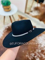 EC384 - CHAPÉU PRALANA PRETO 5 X STRASS ABA/10.0