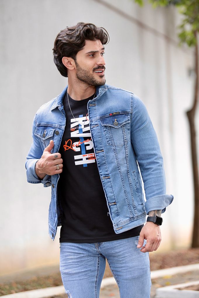Jaqueta Jeans Básica Masculina Revanche Matadi UNICA