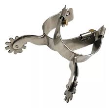 Par De Esporas Qm De Inox Roseta Com 8 Pontas Para Cavalgada