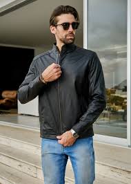 Jaqueta de Couro Masculina Samuel Preta | Elite Couro Store