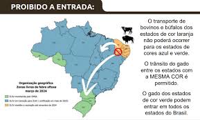 Trânsito de bovinos entre os estados a partir de maio de 2024