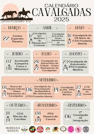 Tchê prepara o teu pingo e te organiza está aí o calendário de cavalgadas de SANT'ANA DO LIVRAMENTO 2025.