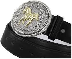 Cinto Country Masculino Em Couro Fivela Grande