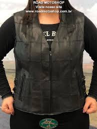 COLETE FEMININO COURO RETALHO VITORIA RALDI – Road Motoshop
