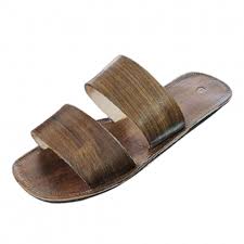 Chinelo Sandália em couro 2 tiras JC