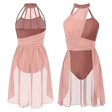 Vestido de balé feminino meninas franzido chiffon corpete enjaulado volta traje de dança lírica roupa de dança contemporânea ​ Vestido de tule collant - AliExpress