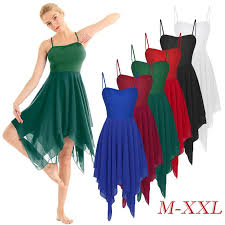 Comprar Vestido de dança de balé feminino chiffon vestido de dança adulto vestido de alça espaguete vestido de salão a partir de 16 | Joom